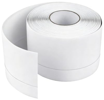 PVC Skirting Board Trim, Self-Adhesive Baseboard for Wall Floor, Waterproof (White-7cm(W)*8M(L))