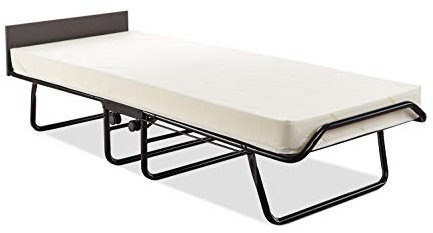 Jay-Be Visitor Contract Folding Bed with Performance e-Fibre Mattress and Automatic Folding Legs, Compact, Single, Black
