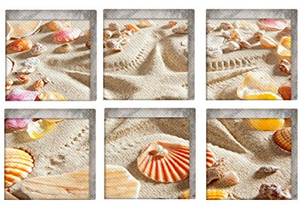 Yardwe Anti Rutsch Sticker Strandmuster Für Badewanne Und Dusche Selbstklebende Abnehmbare rutschfeste Aufkleber Für Sichere Traktion Auf Rutschigen Oberflächen 6 Stück 15 X 15 cm