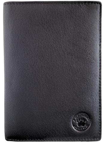 Frédéric Johns Grand Portefeuille Homme Cuir Véritable – Protection RFID – Grand Format – Élégant & Durable – Idée Cadeau (Noir)