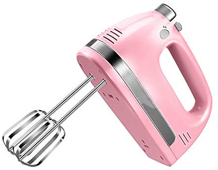 LTLCLZ 5 Velocidades Eléctrica Mezclador De Alto Rendimiento De, Incluye Mezcladora Y Ganchos Batidora De Mano Batidora Eléctrica Adecuado para Cocina Restaurante 350 W Mezclador De,Rosado