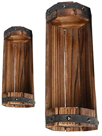 Cabilock 2 Stücke Holz Blumentopf Rechteckiger Übertopf Vintage Pflanztopf Blumenkasten Pflanzkübel Balkonkasten Kaktus Sukkulenten Topf für Indoor Balkon Garten Landhaus Deko