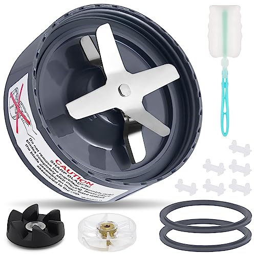 12 Pieces Blade Replacement Parts for NutriBullet Blender Extractor Cross Blade, Gear Rubber Gasket and Shock Pad Compatible with NutriBullet 600W & Pro 900W Series