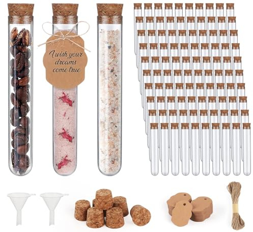 100 Stück Reagenzglas mit Korken 16x100mm für DIY Craft Spices Candy