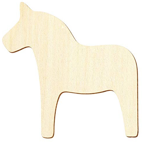 Holz Dala Pferd - Deko Basteln 3-50cm, Pack mit:10 Stück, Breite:8cm breit