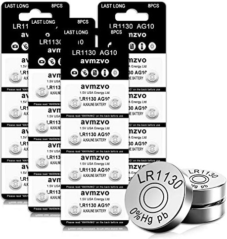 AG10 LR1130 Pile Bouton Alcaline 1.5V, Lot de 32, sans Mercure,【3 Ans Garantie】 (1130-32)