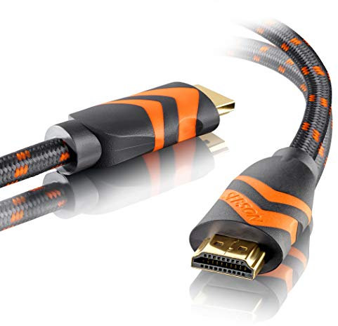 SEBSON HDMI Kabel 1m 2.0b Highspeed mit Ethernet, 4K/60Hz Ultra HD 2160p Full HD 1080p 3D, HDR, ARC Audio Return, geflochten