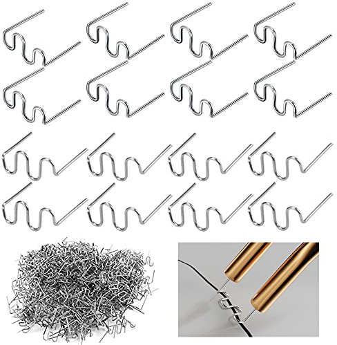 SIYINGSAERY 1000 Pcs Heiße Heftklammern 0.8mm 0.6mm Edelstahl Hot Staples Welder Staple Plastik Schweißen Heiße Heftklammern Auto Stoßstange Heißhefter für Auto Kunststoff Schweißen Reparatur