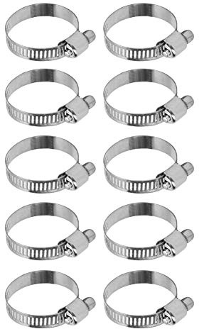Lot de 10 Colliers de Serrage pour Tuyau de 20 à 35 Mm, Colliers de Serrage à Vis sans Fin en Acier Inoxydable Collier de Serrage Réglable pour Plomberie, Automobile et Applications Mécaniques
