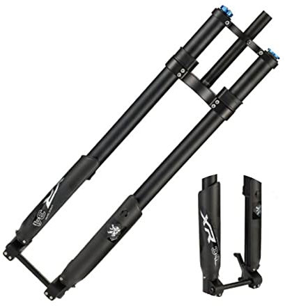 ZECHAO Fahrrad Gabel MTB,26/27,5/29in Aluminiumlegierung Doppelte Schulter Umkehrgabel Anschlag 160mm 15 * 110mm Achse Mit Rebound-Einstellung Fahrrad Federgabel (Color : Black, Size : 26inch)