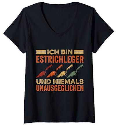 Estrich Legen Für Estrichleger Estrichbauer Handwerker T-Shirt mit V-Ausschnitt