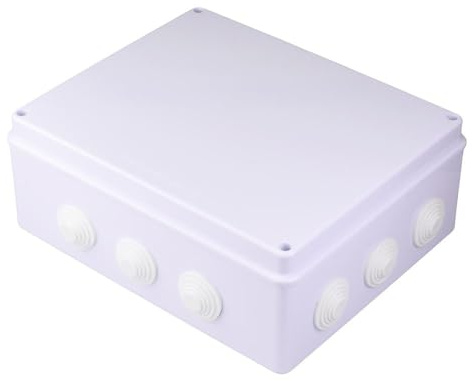300 x 250 x 120mm Grey Junction Box IP65 with 12 Cut Outs Electronics Electrical Wiring Enclosure