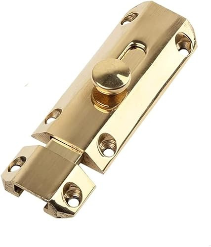 Chiavistello for porta scorrevole, chiavistello for porta, chiavistello for porta in ottone lucido da 6 pollici, serratura for porta scorrevole di sicurezza for porte interne, for bagni, camere da let