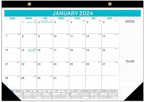 Kalender 2024 Wandkalender, Büromaterial, Tagesplaner, englischer Kalender, Papier, 18 Monate, Schreibwaren, geeignet zum Verschenken Wandkalender