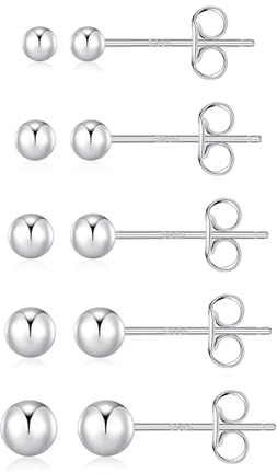 Winzige Silberne Kugel-Ohrstecker Für Damen Und Herren, S925-Sterlingsilber-Ohrring-Set Für Mädchen, Hypoallergen, Leicht, Kleine Knorpel-Ohrstecker Für Damen