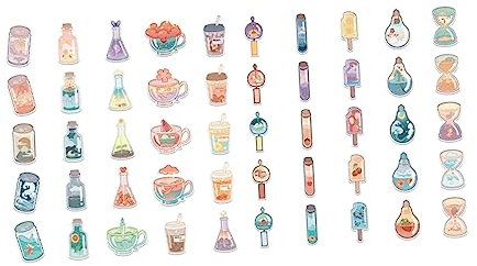 TEHAUX 100blätter Dekorative Aufkleber Für Scrapbooking -album Wasserdichte Cartoon-sticker Für Getränke Handarbeitsprojekte Und Mehr Mit Insgesamt