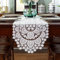 auons Ovaler Spitze Tischläufer Weiße Blütenmuster Eleganter Tischschmuck für Haus, Bankett, Hochzeit, Party, 30 x 45 cm