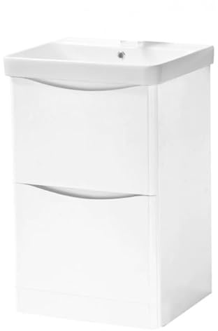 dirty pro tools White Bathroom Vanity Unit Wc Toilet Taps Floor Mounted with Basin Fully Assembled and Cabinets High Gloss Cloakroom (600mm Vanity and Basin)