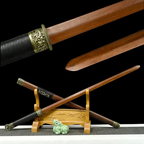 LQSLFsword 104 cm handgefertigtes holzschwert，Langes Holzschwert， Kampfkunst Praxis Holzmesser， Samurai schwerter Katana Schwert， Sammlung/Rollenspiel