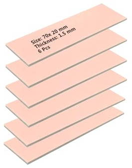 ORTREE Thermal Pad for M.2 2280 NVMe SSD and DIY Electronic Components: Advanced Material Layer,Dimensions 70x20x1.5mm.Pink/White,Pack of 6