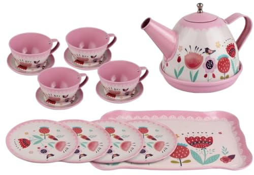 Vaguelly 14pièces Miniature Set De Thé pour Filles Accessoires De Cuisine Parfait pour Fêtes Jeu Créatif à Domicile