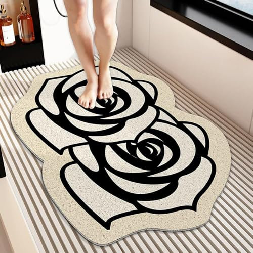 QSWLHLYY Duschmatte Badewannenmatte Anti-Rutsch PVC Luffa-Massagematte für Das Bad mit Entwässerungslöchern Weiche Komfort-Bodenmatte für Ältere Menschen für Die Dusche(Style3,90x120cm)
