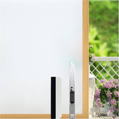 Antrect Milchglasfolie Blickdichte Folie für Badfenster 30x400cm UV Sonnenschutzfolie Fenster Sichtschutzfolie, Sichtfolie für Fenster Blickdicht