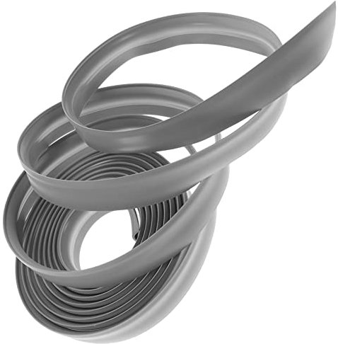 WOONEKY 5m Carpet Edge Strips Floor Transition Strip Grey PVC Flexible Carpet Binding Trim for Low Height Edging