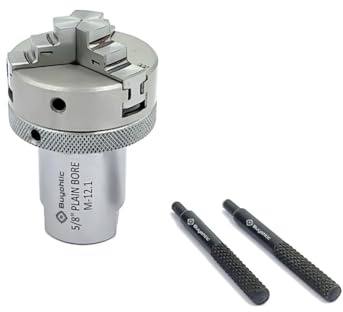 Buyohlic Mandrino piccolo diametro 50 mm con filettatura M12 x 1 con adattatore mandrino da 5/8 '' (mandrino autocentrante a 3 ganasce da 50 mm)