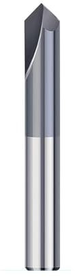 Temhyu Fraise en bout de chanfrein à 2 cannelures de 2 à 12mm, fraise à chanfrein à 90 degrés, fraise en carbure, Machine CNC(D2xD4x50Lx90Degree)