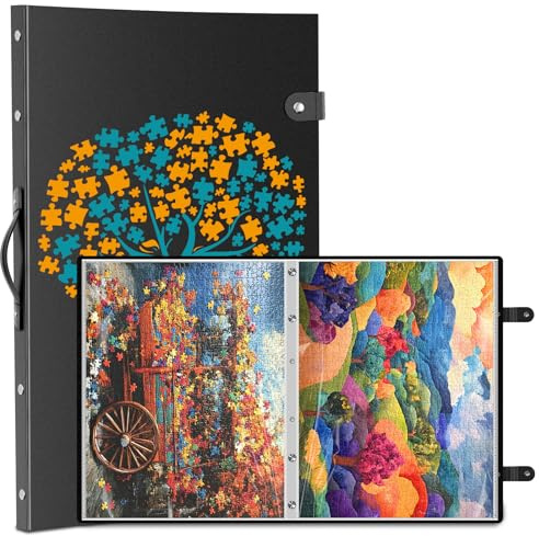 Nariolar Puzzle Aufbewahrungsordner für 1000 Teile | 24 HD-Taschen, Platz für 48 Puzzles, tragbar – Ideal zur sicheren Aufbewahrung und Organisation Ihrer Puzzles,as Ideale Puzzl