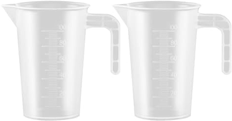 Messbecher 100ml,2 Stück Mini Messbecher Transparent Messbechers Klei-n Mit Griff, Hitzebeständig Präzisions Messbechers für Labor Küche Öl Messbech-er Küche(Transparent,Size:100ml)