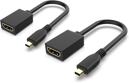 GANA Micro HDMI auf HDMI Adapter,4K@60Hz 3D 1080P Typ D Mini Hdmi auf Hdmi,3D,HDR und ARC,Displayport to Adapter kompatibel mit Raspberry Pi 5/4, A6300 A6400