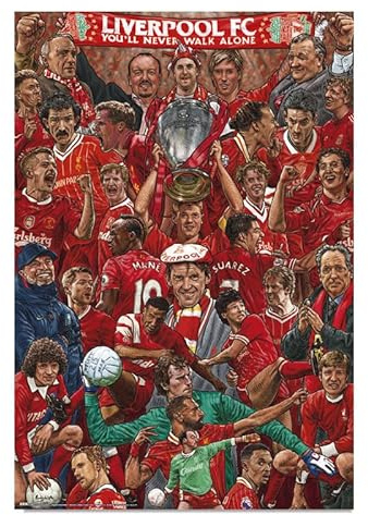 Grupo Erik Liverpool Fussball Poster Kunstdruck | Poster Deko Wohnzimmer oder Deko Schlafzimmer - Deko Zimmer - Größe 61 x 91 - Offizieller Liverpool Fanartikel