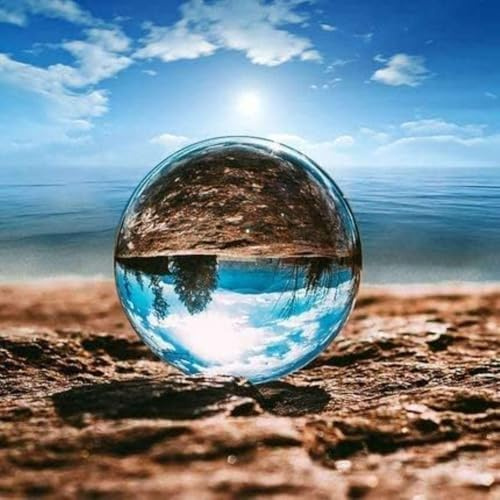 JITIFAZH K9 Transparent Crystal Ball 60mm, Decorative Photography Accessory, Healing Sphere, Meditation, No Stand (60mm/2.36 inches)