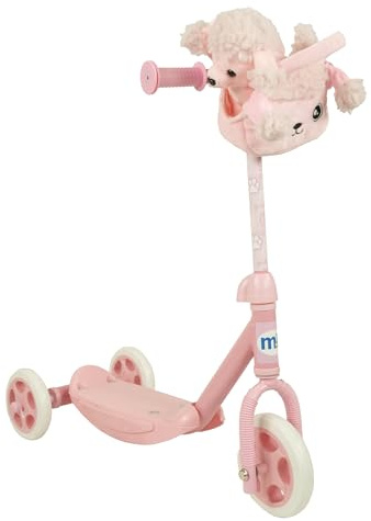 MoVe Pets 2 Go! Kids Tri Scooter with Deatchable Animal Pal Toy | Toddler 3 Wheel Push Along Ride On Scooter | Girls or Boys | Age 3+ (Puppy)