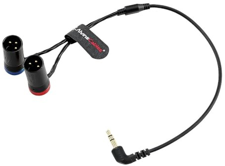 Alvin's Cables 3.5mm TRS to Dual XLR Male Y Splitter Cable, 1/8'' TRS to 2 Low Profile XLR 3 Pin Male Breakout Audio Cable for RØDE Wireless GO II MixPre Recorder unbalanced, 45cm|18inches