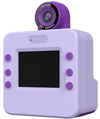 Ruaizel Macchina Fotografica Bambini, Macchina Fotografica Bambini Istantanea, 30 milioni di pixel con Scheda da 32 GB e 4 Rotoli di Carta da Stampa, Lente reversibile (Viola)