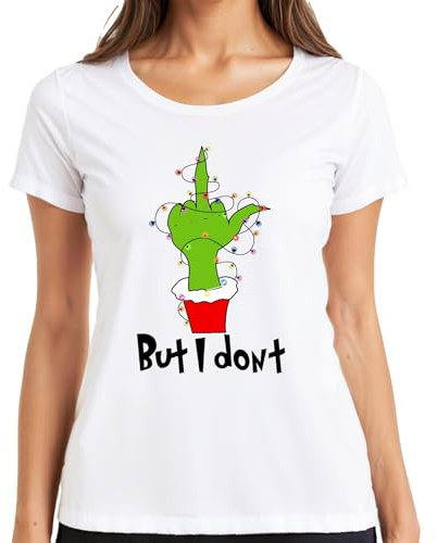 T-shirt pour femme motif cactus de Noël « But I Don't Coquin » sarcastique drôle Cadeau, Blanc., M