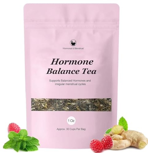 RASPIO Té para el Equilibrio hormonal Femenino: Mezcla de Frambuesa roja, Jengibre y Menta Verde, 30 Tazas por Bolsa(3pack)