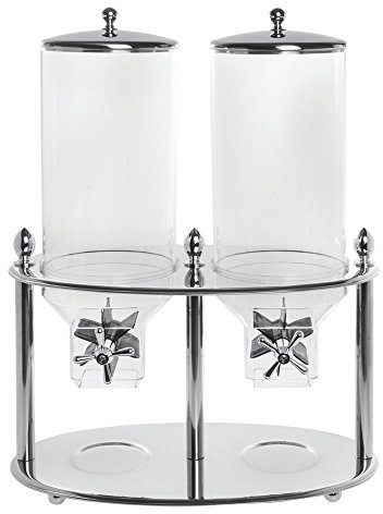 HUBERT Cereal Dispenser Double Container Stainless Steel - 17 7/10 L x 11 W x 26 1/5 H
