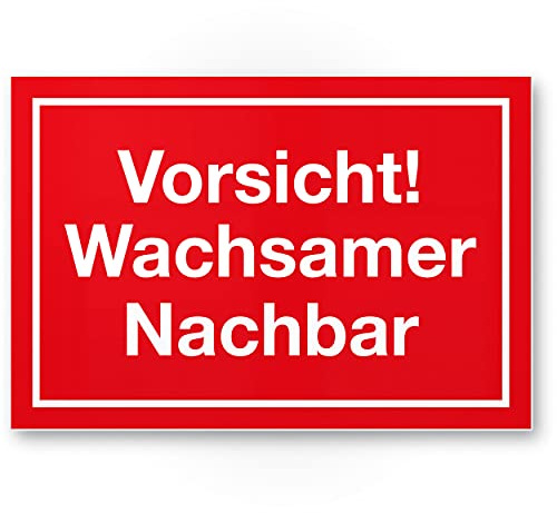 Komma Security Vorsicht Wachsamer Nachbar - lustiges Hunde Schild Hinweisschild Haus - Türschild Haustüre Warnschild kleine süße Hunde - Achtung Nachbar Neighbourhood Watch