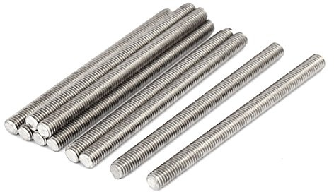 sourcing map 10 Stück Gewindestangen M8x110mm Edelstahl 304 Gewindestift | Metrischem Vollgewinde Bar Gewindestäbe, Für Befestigung CNC-Werkzeugmaschinen 3D-Drucker Industrie Geräte, M8x110mm