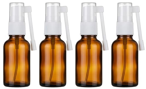 4PCS 10ml vetro marrone vuoto qualità standard 360 gradi di rotazione spray bottigliette nebulizzatore nasale contenitore per acqua salina pulizia medica lavaggio dispenser profumo trucco acqua