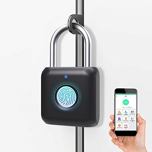 Fingerabdruck-Vorhängeschloss App Locker Lock Phone App Entsperren, Remote Recording Entsperren, Bluetooth-Schloss für Schließfächer, Schulschließe, Gepäck