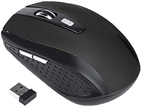 Brussels08 2,4 G souris ergonomique sans fil, portable, Housse de souris d'ordinateur optique souris avec récepteur USB sans fil Mouse 6 boutons 1200 dpi Compatible avec ordinateur
