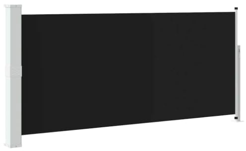 vidaXL Ausziehbare Seitenmarkise 140x314 cm Schwarz