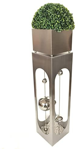 Edelstahl Pflanzsäule Patio Pflanzschale Metall Garten Pflanzschale Dekoration