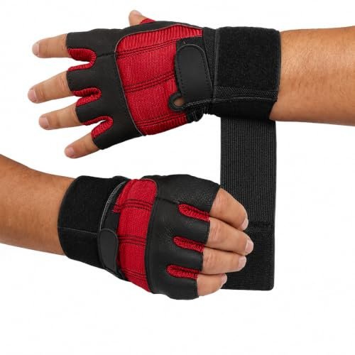 BLACKROX Fitnesshandschuhe echtes Leder Herren & Damen V3 Boston Kraftsport Handgelenkschutz Trainingshandschuhe Gym Handschuhe Bodybuilding Gym Gloves Kraftsport