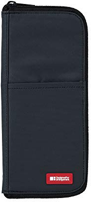 LIHIT LAB Slim Pen/Pencil Pouch, 0.7 × 3.9 × 8.5 Inches, Black (A7652-24)